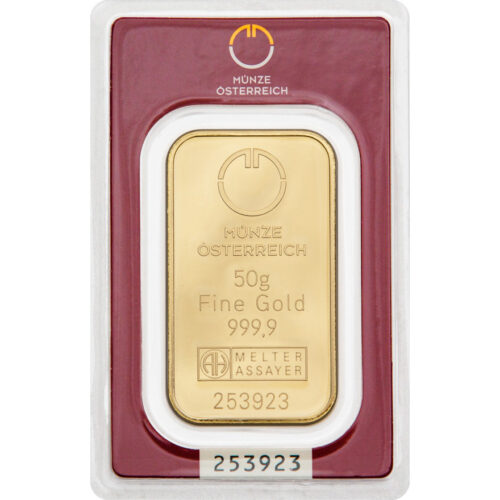 Goldbarren kaufen Münze Österreich 50 g