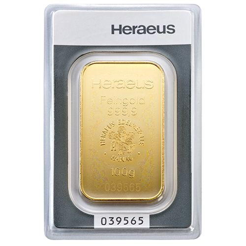 Goldbarren kaufen Heraeus 100 g
